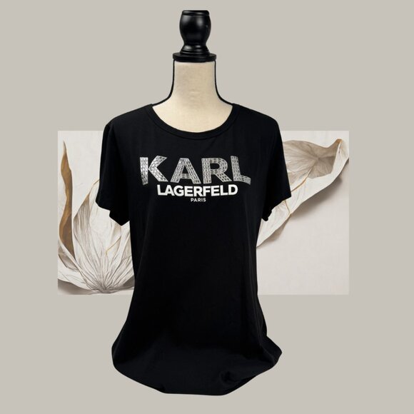 Karl Lagerfeld Paris Women's Logo Tee Dress - Size: XL - Picture 1 of 5